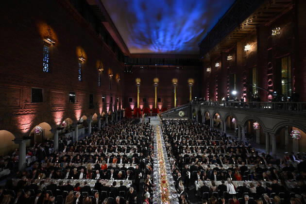 STOCKHOLM 20221210 The Nobel Banquet in the City Hall in Stockholm on Saturday STOCKHOLM Sweden x10050x,  Copyright: xPontusxLundahl TTx NOBEL 2022 BANKETTEN