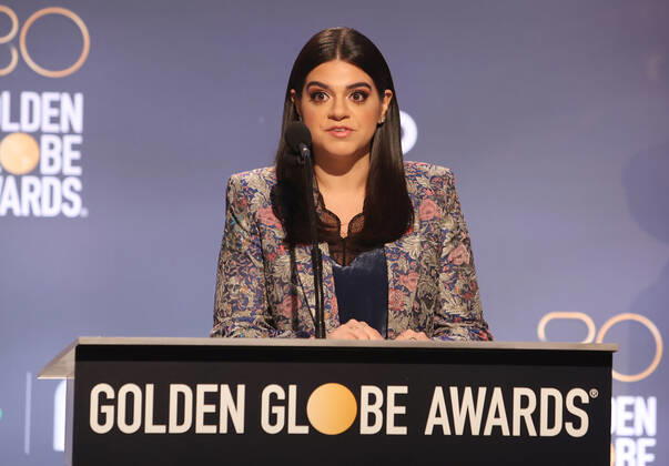BEVERLY HILLS, CA - DECEMBER 12: Mayan Lopez, at the 80th Annual Golden Globe Awards Nominations at The Beverly Hiltons in Beverly Hills, California on December 12, 2022. Copyright: xFayexSadou MediaPunchx