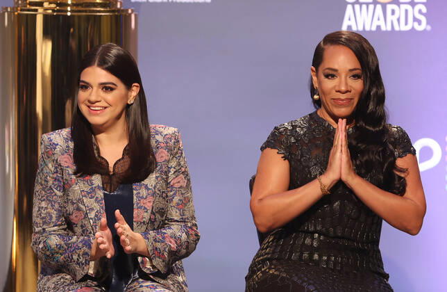 12: Mayan Lopez, Selenis Leyva, at the 80th Annual Golden Globe Awards Nominations at The Beverly Hiltons in Beverly Hills, California on December 12, 2022. Copyright: xFayexSadou MediaPunchx