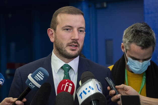 December 18, 2022, Montreal, PQ, Canada: European Commissioner for the Environment Virginijus Sinkevieius speaks to reporters at the COP 15 the UN Biodiversity Conference in Montreal, Sunday, December 18, 2022. Montreal Canada - ZUMAc35_ 20221218_zaf_c35_004 Copyright: xGrahamxHughesx
