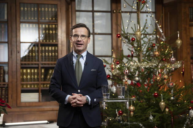 HARPSUND 20221221 Prime Minister Ulf Kristersson M haller Christmas speech at Harpsund STOCKHOLM Sweden x10080x,  Copyright: xFredrikxSandberg TTx STATSMINISTER JULTAL 2022 TTABB0000000000148399
