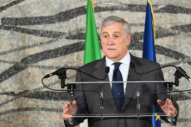 December 28, 2022, Rome, Italy: Italy s Minister for Foreign Affairs, Antonio Tajani, during a press conference after a meeting with Iran Ambassador in Italy at Farnesina Palace in Rome, 28 December 2022. ANSA CLAUDIO PERI Rome Italy  - ZUMAa110 20221228_zaf_a110_021 Copyright: xAnsa ClaudioxPerix