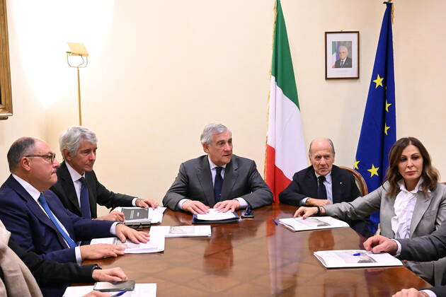 December 28, 2022, Rome, Italy: Italy s Minister for Foreign Affairs, Antonio Tajani, as he leeds a meeting on Ryder Cup 2023 at Chigi Palace in Rome, 28 December 2022. ANSA CLAUDIO PERI Rome Italy  - ZUMAa110 20221228_zaf_a110_028 Copyright: xAnsa ClaudioxPerix