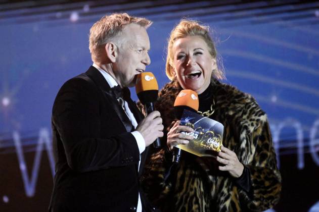 Johannes B. Kerner und Andrea Kiewel in der Silvestershow Celebrate at the Gate - Willkommen 2023 am Brandenburger Tor. Berlin, 31.12.2022
