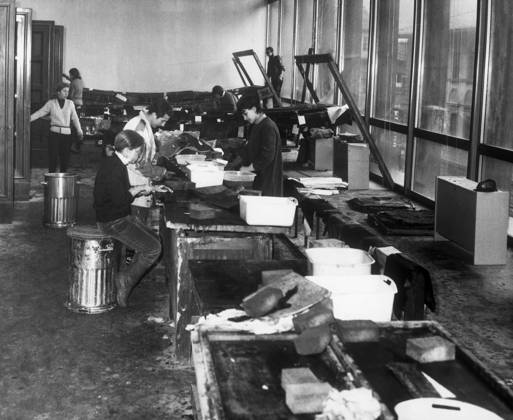 RECORD DATE NOT STATED The restoration of books after the Flood 4th november 1966, florence, Tuscany, italy, 1967 01 02 1967 972_05_W447680
