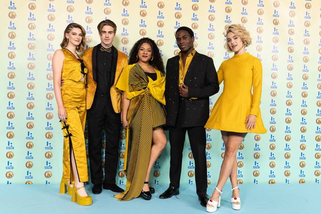 Like Me band pictured during the Gala van de Gouden K s award show, organized by Flemish children s television channel Ketnet, Saturday 21 January 2023 in Brussels.  JAMESxARTHURxGEKIERE 58601623