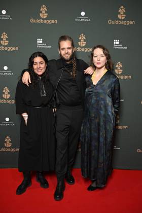 STOCKHOLM 20230123 Ted Krotkiewski, nominated for best sound design for All of our heartbeats are connected through exploding stars arrives on the red carpet at the Guldbaggegalan at Cirkus in Stockholm together with wife Carolina Garcia and director Jennifer Rainsford STOCKHOLMK SWEDEN x10040x,  Copyright: xAndersxWiklund TTx GULDBAGGEN 2023 TTABB0000000000154530