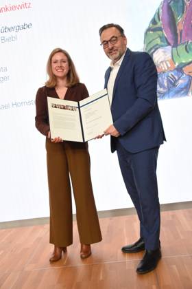Aykant Deniz Journalistin Preistraegerin Anton Biebl Kulturreferent Muenchen 31.01.2023 Literaturhaus Verleihung der Ernst-Hoferichter-Preise 2023 Muenchen