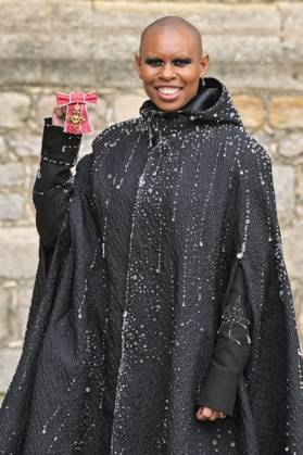 . 07 02 2023. Windsor, United Kingdom. Singer Deborah Dyer (known as Skin) with her OBE after an Investiture at Windsor Castle, United Kingdom.  xPoolx xi-Imagesx IIM-24132-0010