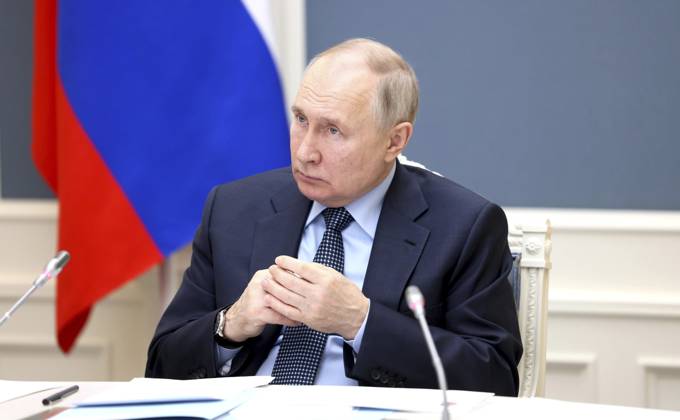 February 9, 2023, Moscow, Moscow Oblast, Russia: Russian President Vladimir Putin chairs a meeting of the Supervisory Board of the autonomous non-profit organization Agency for Strategic Initiatives to Promote New Projects at the Kremlin, February 9, 2023 in Moscow, Russia. Moscow Russia - ZUMAp138 20230209_zaa_p138_055 Copyright: xMikhailxMetzel KremlinxPoolx