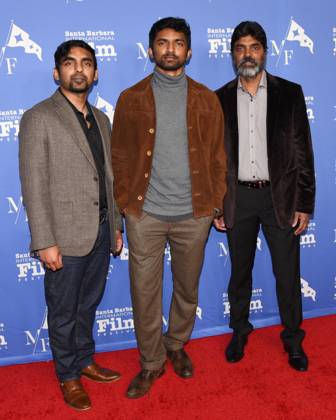 10 February 2023 - Los Angeles, California - (L-R) Kalainithan Kalaichelvan, Kalaisan Kalaichelvan, and Warren Sinnathamby. Outstanding Performer of the Year Award, 38th Annual Santa Barbara International Film Festival at Arlington Theatre. Photo Credit: Billy Bennight AdMedia 288510 2023-02-10 California Santa Barbara Etats-Unis  Copyright: xAdMediax STAR_288510_038