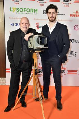 Chris Arend und Aaron J.J. Schmidt bei der Verleihung des Askania Award 2023 im Capital Club im Hilton Hotel. Berlin, 14.02.2023