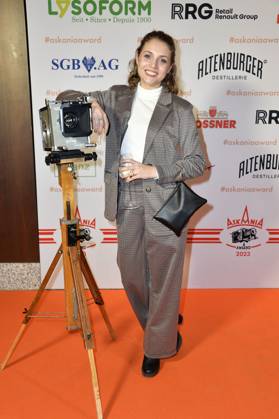 Nicola-Rabea Langrzik bei der Verleihung des Askania Award 2023 im Capital Club im Hilton Hotel. Berlin, 14.02.2023