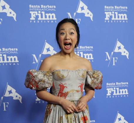 February 15, 2023, Santa Barbara, California, U.S: Stephanie Hsu, star of the highly acclaimed film Ã¢â‚¬oeEverything Everywhere All at OnceÃ¢â‚¬Â, brings beauty and charm to the Santa Barbara International Film FestivalÃ¢â‚¬â ¢s Red Carpet on February 15, 2023 and the historic Arlington Theater, where she has come to accept the Virtuosos Award, which honors Ã¢â‚¬oeup-and-comingÃ¢â‚¬Â actors for achieving a breakthrough performance. Santa Barbara U.S. - ZUMAk144 20230215_znp_k144_048 Copyright: xAmyxKatzx