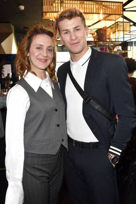 Anne Roemeth und Lukas Sauer bei der Verleihung des Blaue Blume Award 2023 im The Reed. Berlin, 15.02.2023
