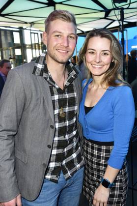 Hannes Schmid und Luisa Wietzorek bei der Verleihung des Blaue Blume Award 2023 im The Reed. Berlin, 15.02.2023