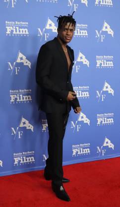 February 15, 2023, Santa Barbara, California, U.S: Jeremy Pope, star of The Inspection, charms on the Santa Barbara International Film Festivalâ€⠢s Red Carpet, February 15, 2023, at the historic Arlington Theater, where he has come to accept the Virtuosos Award, which honors â€oeup-and-coming†actors for achieving a breakthrough performance. Santa Barbara U.S. - ZUMAk144 20230215_znp_k144_192 Copyright: xAmyxKatzx