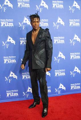 February 15, 2023, Santa Barbara, California, U.S: Jeremy Pope, star of The Inspection, charms on the Santa Barbara International Film Festivalâ€⠢s Red Carpet, February 15, 2023, at the historic Arlington Theater, where he has come to accept the Virtuosos Award, which honors â€oeup-and-coming†actors for achieving a breakthrough performance. Santa Barbara U.S. - ZUMAk144 20230215_znp_k144_189 Copyright: xAmyxKatzx