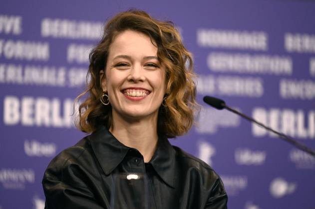 Paula Beer bei der Pressekonferenz zum Kinofilm Roter Himmel Afire auf der Berlinale 2023 73. Internationale Filmfestspiele Berlin im Hotel Grand Hyatt. Berlin, 22.02.2023