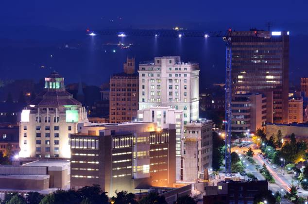 Downtown Asheville, North Carolina s city hall and courthouse building amoung other notable structures. Copyright: xseanxpavonex xDesignxPicsx , 32080356 Copyright: seanxpavonex xDesignxPics 32080356