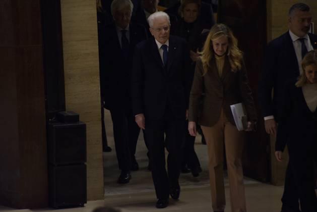 35th year of the Marisa Bellisario Award Rome Italy. 24 February 2023. The President of the Italian Republic Sergio Mattarella arrives at the ceremony for the 35th year of the establishment of the Maria Bellissario Prize. The award is given annually to women who have distinguished themselves in the profession, in management, in science, in the economy and in Italian and international social life. Rome Italy Copyright: xVincenzoxNuzzolesex vnuzzolese_roma_24_02_2023_03