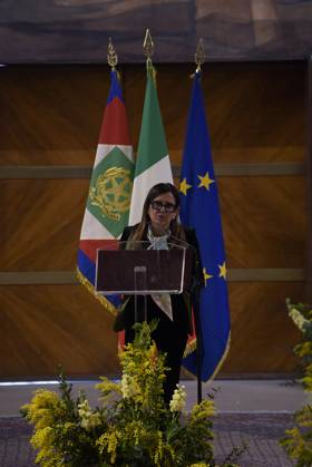 35th year of the Marisa Bellisario Award Rome Italy. 24 February 2023. Antonella Polimeni, rector of the La Sapienza University of Rome, speaks at the ceremony for the 35th year of the establishment of the Maria Bellissario Prize. The award is given annually to women who have distinguished themselves in the profession, in management, in science, in the economy and in Italian and international social life. Rome Italy Copyright: xVincenzoxNuzzolesex vnuzzolese_roma_24_02_2023_09