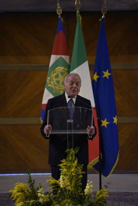 35th year of the Marisa Bellisario Award Rome Italy. 24 February 2023. Gianni Letta, President of the Commission examining the Marisa Bellisario Award, speaks at the ceremony for the 35th year of the establishment of the Maria Bellissario Prize. The award is given annually to women who have distinguished themselves in the profession, in management, in science, in the economy and in Italian and international social life. Rome Italy Copyright: xVincenzoxNuzzolesex vnuzzolese_roma_24_02_2023_13