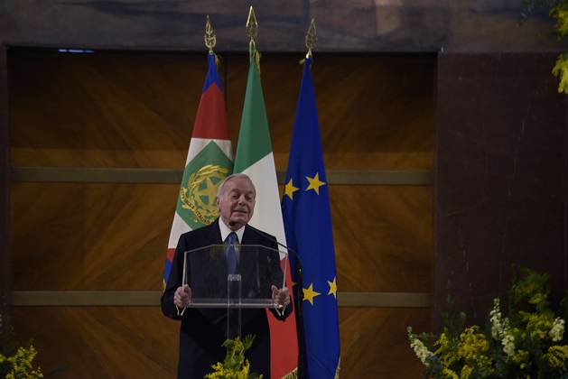 35th year of the Marisa Bellisario Award Rome Italy. 24 February 2023. Gianni Letta, President of the Commission examining the Marisa Bellisario Award, speaks at the ceremony for the 35th year of the establishment of the Maria Bellissario Prize. The award is given annually to women who have distinguished themselves in the profession, in management, in science, in the economy and in Italian and international social life. Rome Italy Copyright: xVincenzoxNuzzolesex vnuzzolese_roma_24_02_2023_15