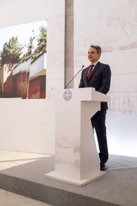 GREECE - ATHENS - PRESENTATION OF THE ARCHITECTURAL PLAN FOR THE EXPANSION AND UPGRADE OF THE NATIONAL ARCHAEOLOGICAL MUSEUM WITH THE PRIME MINISTER KYRIAKOS MITSOTAKIS Greece, Athens on 2023-02-15. Greek Prime Minister Kyriakos Mitsotakis attends and speaks at the presentation of the architectural plan for the expansion and upgrading of the National Archaeological Museum. Photograph by Martin Bertrand. Grece, Athenes le 2023-02-15. Le Premier Ministre Grec Kyriakos Mitsotakis assiste et prend la parole lors de la presentation du plan architectural d agrandissement et de mise a niveau du Musee Archeologique National. Photographie de Martin Bertrand. Athens Greece