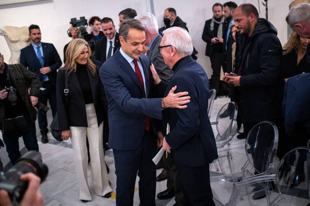 GREECE - ATHENS - PRESENTATION OF THE ARCHITECTURAL PLAN FOR THE EXPANSION AND UPGRADE OF THE NATIONAL ARCHAEOLOGICAL MUSEUM WITH THE PRIME MINISTER KYRIAKOS MITSOTAKIS Greece, Athens on 2023-02-15. Greek Prime Minister Kyriakos Mitsotakis attends and speaks at the presentation of the architectural plan for the expansion and upgrading of the National Archaeological Museum. Photograph by Martin Bertrand. Grece, Athenes le 2023-02-15. Le Premier Ministre Grec Kyriakos Mitsotakis assiste et prend la parole lors de la presentation du plan architectural d agrandissement et de mise a niveau du Musee Archeologique National. Photographie de Martin Bertrand. Athens Greece