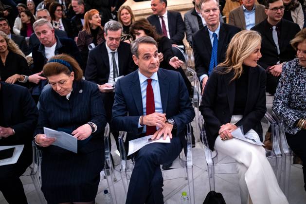 GREECE - ATHENS - PRESENTATION OF THE ARCHITECTURAL PLAN FOR THE EXPANSION AND UPGRADE OF THE NATIONAL ARCHAEOLOGICAL MUSEUM WITH THE PRIME MINISTER KYRIAKOS MITSOTAKIS Greece, Athens on 2023-02-15. Greek Prime Minister Kyriakos Mitsotakis attends and speaks at the presentation of the architectural plan for the expansion and upgrading of the National Archaeological Museum. Photograph by Martin Bertrand. Grece, Athenes le 2023-02-15. Le Premier Ministre Grec Kyriakos Mitsotakis assiste et prend la parole lors de la presentation du plan architectural d agrandissement et de mise a niveau du Musee Archeologique National. Photographie de Martin Bertrand. Athens Greece