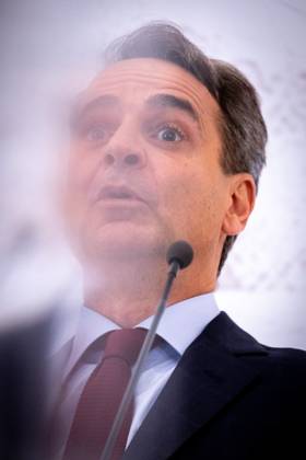 GREECE - ATHENS - PRESENTATION OF THE ARCHITECTURAL PLAN FOR THE EXPANSION AND UPGRADE OF THE NATIONAL ARCHAEOLOGICAL MUSEUM WITH THE PRIME MINISTER KYRIAKOS MITSOTAKIS Greece, Athens on 2023-02-15. Greek Prime Minister Kyriakos Mitsotakis attends and speaks at the presentation of the architectural plan for the expansion and upgrading of the National Archaeological Museum. Photograph by Martin Bertrand. Grece, Athenes le 2023-02-15. Le Premier Ministre Grec Kyriakos Mitsotakis assiste et prend la parole lors de la presentation du plan architectural d agrandissement et de mise a niveau du Musee Archeologique National. Photographie de Martin Bertrand. Athens Greece