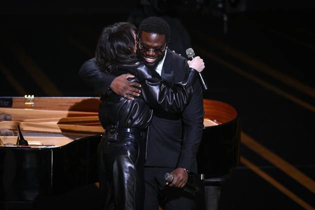 Performance de Charlotte Gainsbourg au piano avec le rappeur Dinos CELEBRITES : 48e Ceremonie des Cesar - 24 02 2023 JBAutissier Panoramic 