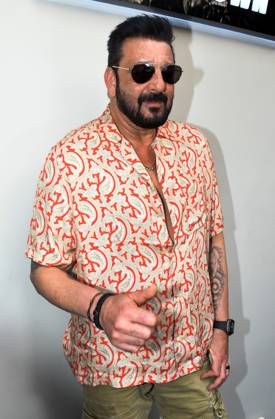 March 4, 2023, Mumbai, Maharashtra, India: Bollywood actor Sanjay Dutt poses for a photo after arriving for the launch of sneakers and streetwear brand store in Mumbai. Mumbai India - ZUMAs197 20230304_zaa_s197_158 Copyright: xAshishxVaishnavx