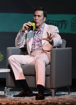 MIAMI, FL - MARCH 05: Nicolas Cage attends the Variety Legends and Groundbreakers Award celebration honoring Nicolas Cage during the 40th Annual Miami Film Festival at Miami Dade College Wolfson Auditorium on March 5, 2023 in Miami Florida. Copyright: xmpi04x