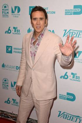MIAMI, FL - MARCH 05: Nicolas Cage attends the Variety Legends and Groundbreakers Award celebration honoring Nicolas Cage during the 40th Annual Miami Film Festival at Miami Dade College Wolfson Auditorium on March 5, 2023 in Miami Florida. Copyright: xmpi04x
