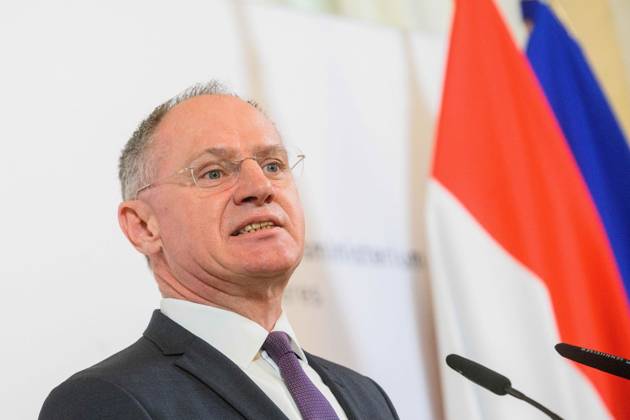 20230306 Praesentation der Kriminalstatistik 2022 WIEN, OESTERREICH - 6. MAERZ: Innenminister Gerhard Karner (OEVP) bei der Praesentation der Kriminalstatistik 2022 im Innenministerium am 6. Maerz, 2023 in Wien, Oesterreich. 230306_SEPA_32_019 Copyright: xMartinxJuenx SEPAxMedia