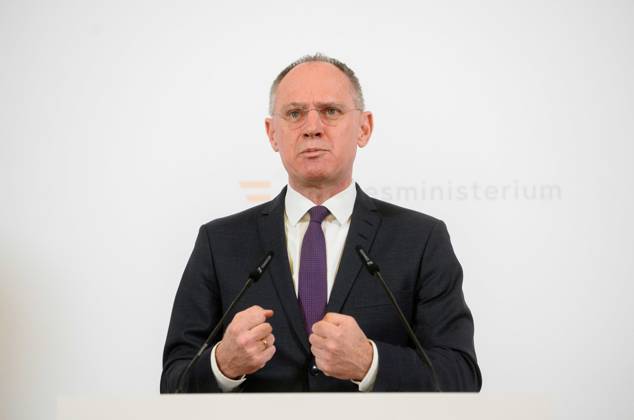 20230306 Praesentation der Kriminalstatistik 2022 WIEN, OESTERREICH - 6. MAERZ: Innenminister Gerhard Karner (OEVP) bei der Praesentation der Kriminalstatistik 2022 im Innenministerium am 6. Maerz, 2023 in Wien, Oesterreich. 230306_SEPA_32_023 Copyright: xMartinxJuenx SEPAxMedia