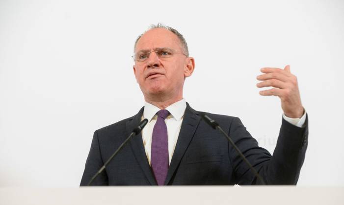 20230306 Praesentation der Kriminalstatistik 2022 WIEN, OESTERREICH - 6. MAERZ: Innenminister Gerhard Karner (OEVP) bei der Praesentation der Kriminalstatistik 2022 im Innenministerium am 6. Maerz, 2023 in Wien, Oesterreich. 230306_SEPA_32_027 Copyright: xMartinxJuenx SEPAxMedia