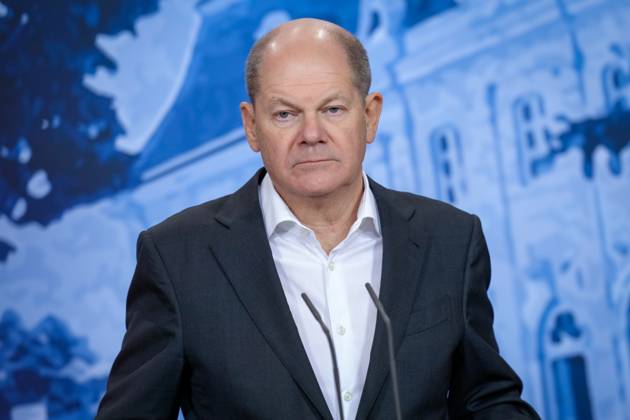 Kabinettklausur auf Schloss Meseberg Aktuell,06.03.2023 Schloss Meseberg, Bundeskanzler Olaf Scholz (SPD) im Portrait bei den Pressekonferenz nach der Klausurtagung des Bundeskabinetts bei der Klausurtagung des Bundeskabinetts im Gaestehaus Schloss Meseberg Meseberg Brandenburg