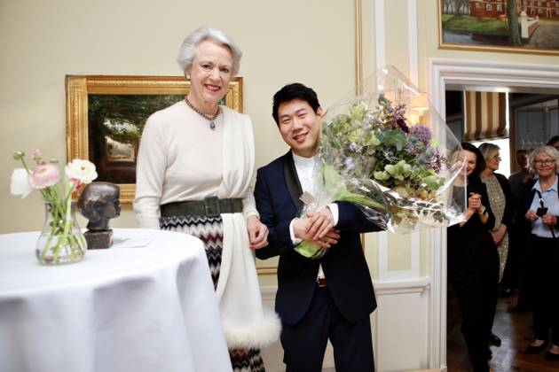 08-03-223 Denmark Princess Benedikte attend the Elsass prize to the 36-year-old comedian Jacob Nossel, who has been diagnosed with cerebral palsy. The award, which consists of DKK 150,000, is the biggest disability award in Denmark. Â  Copyright: xPPEx