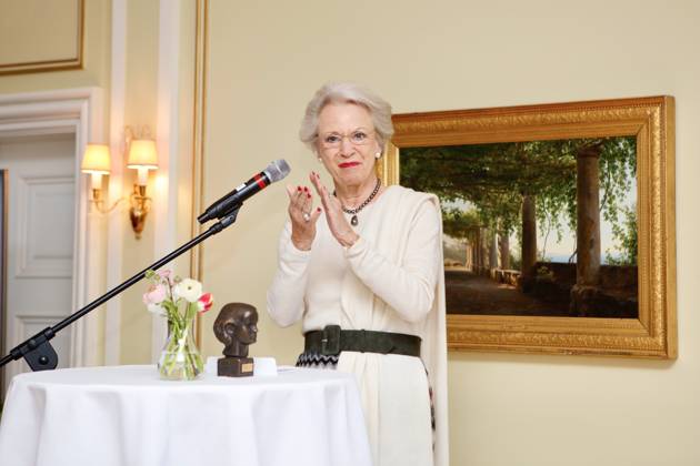 08-03-223 Denmark Princess Benedikte attend the Elsass prize to the 36-year-old comedian Jacob Nossel, who has been diagnosed with cerebral palsy. The award, which consists of DKK 150,000, is the biggest disability award in Denmark. Â  Copyright: xPPEx
