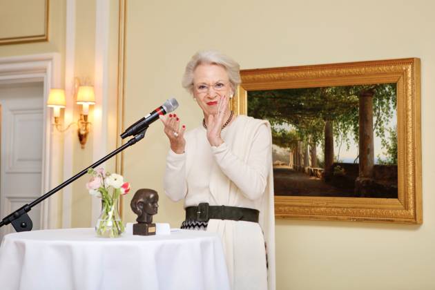 08-03-223 Denmark Princess Benedikte attend the Elsass prize to the 36-year-old comedian Jacob Nossel, who has been diagnosed with cerebral palsy. The award, which consists of DKK 150,000, is the biggest disability award in Denmark. Â  Copyright: xPPEx