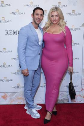 March 8, 2023, Beverly Hills, California, USA: BEVERLY HILLS, CA - MAR 8, 2023: Marcel Remus, Sarina Nowak at the Remus Pre Award Tea Time at The Beverly Hills Hotel. Beverly Hills USA - ZUMAg107 20230308_zep_g107_072 Copyright: xNinaxPrommerx