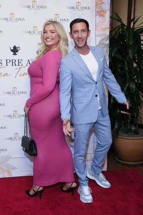 March 8, 2023, Beverly Hills, California, USA: BEVERLY HILLS, CA - MAR 8, 2023: Marcel Remus, Sarina Nowak at the Remus Pre Award Tea Time at The Beverly Hills Hotel. Beverly Hills USA - ZUMAg107 20230308_zep_g107_058 Copyright: xNinaxPrommerx