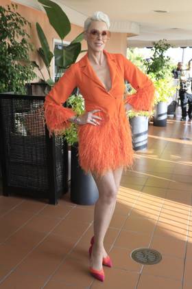 March 8, 2023, Beverly Hills, California, USA: BEVERLY HILLS, CA - MAR 8, 2023: Brigitte Nielsen at the Remus Pre Award Tea Time at The Beverly Hills Hotel. Beverly Hills USA - ZUMAg107 20230308_zep_g107_107 Copyright: xNinaxPrommerx