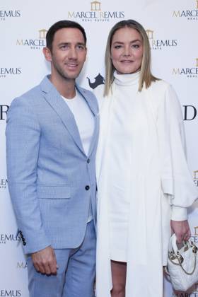 March 8, 2023, Beverly Hills, California, USA: BEVERLY HILLS, CA - MAR 8, 2023: Marcel Remus, Katharina Harf at the Remus Pre Award Tea Time at The Beverly Hills Hotel. Beverly Hills USA - ZUMAg107 20230308_zep_g107_083 Copyright: xNinaxPrommerx
