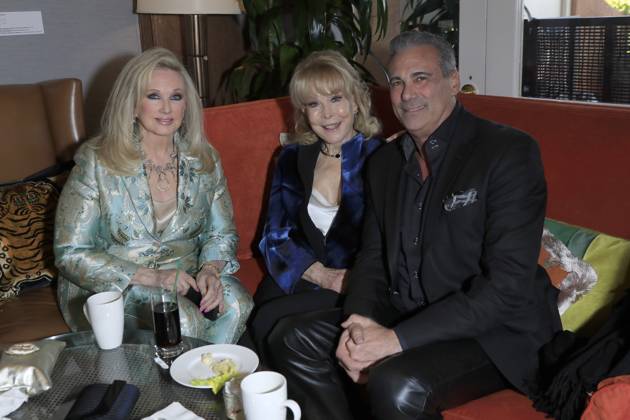 March 8, 2023, Beverly Hills, California, USA: BEVERLY HILLS, CA - MAR 8, 2023: Morgan Fairchild, Barbara Eden, Guest at the Remus Pre Award Tea Time at The Beverly Hills Hotel. Beverly Hills USA - ZUMAg107 20230308_zep_g107_082 Copyright: xNinaxPrommerx