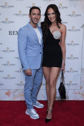 March 8, 2023, Beverly Hills, California, USA: BEVERLY HILLS, CA - MAR 8, 2023: Marcel Remus, Davina Potratz at the Remus Pre Award Tea Time at The Beverly Hills Hotel. Beverly Hills USA - ZUMAg107 20230308_zep_g107_033 Copyright: xNinaxPrommerx