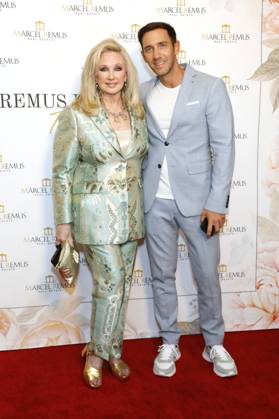 Morgan Fairchild und Marcel Remus bei der Remus Pre Award Tea Time zugunsten der DKMS im Beverly Hills Hotel. Beverly Hills, 08.03.2023